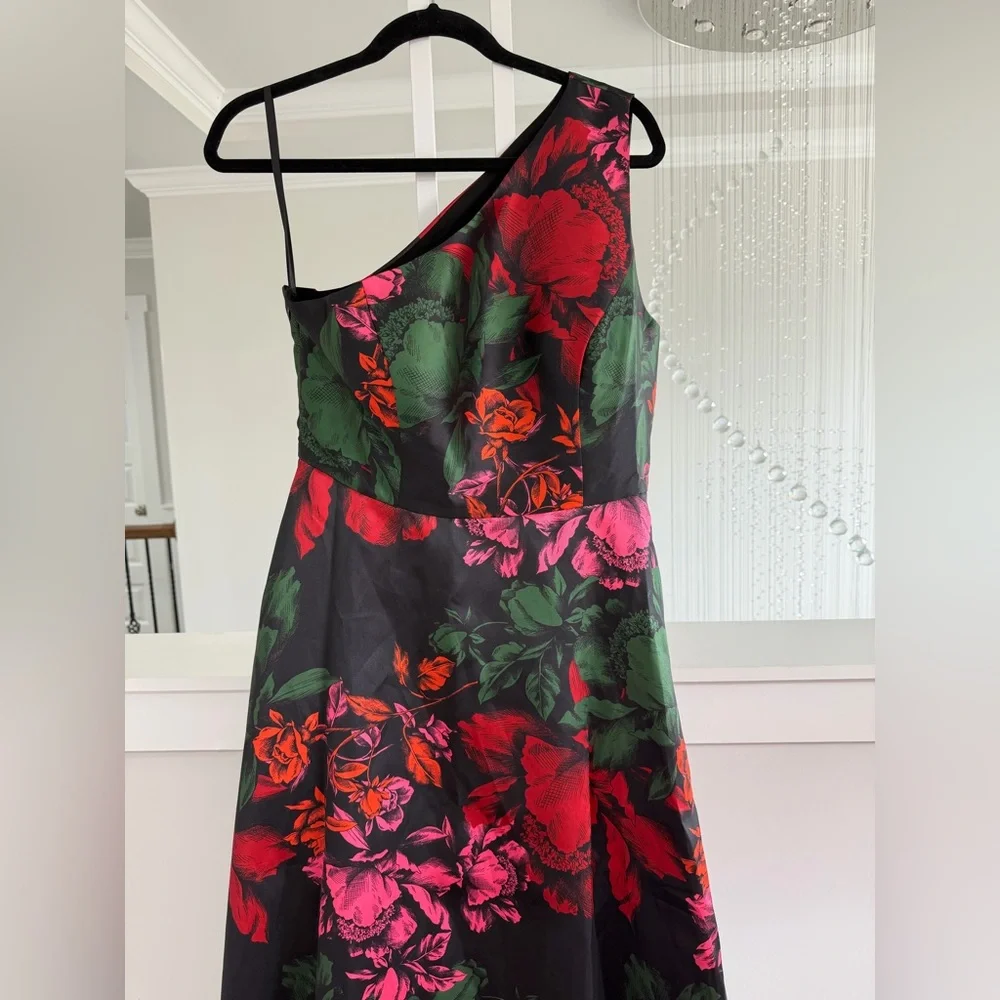 Anthropologie Hutch Elegant One-Shoulder Floral Evening Gown - Picture 4 of 8